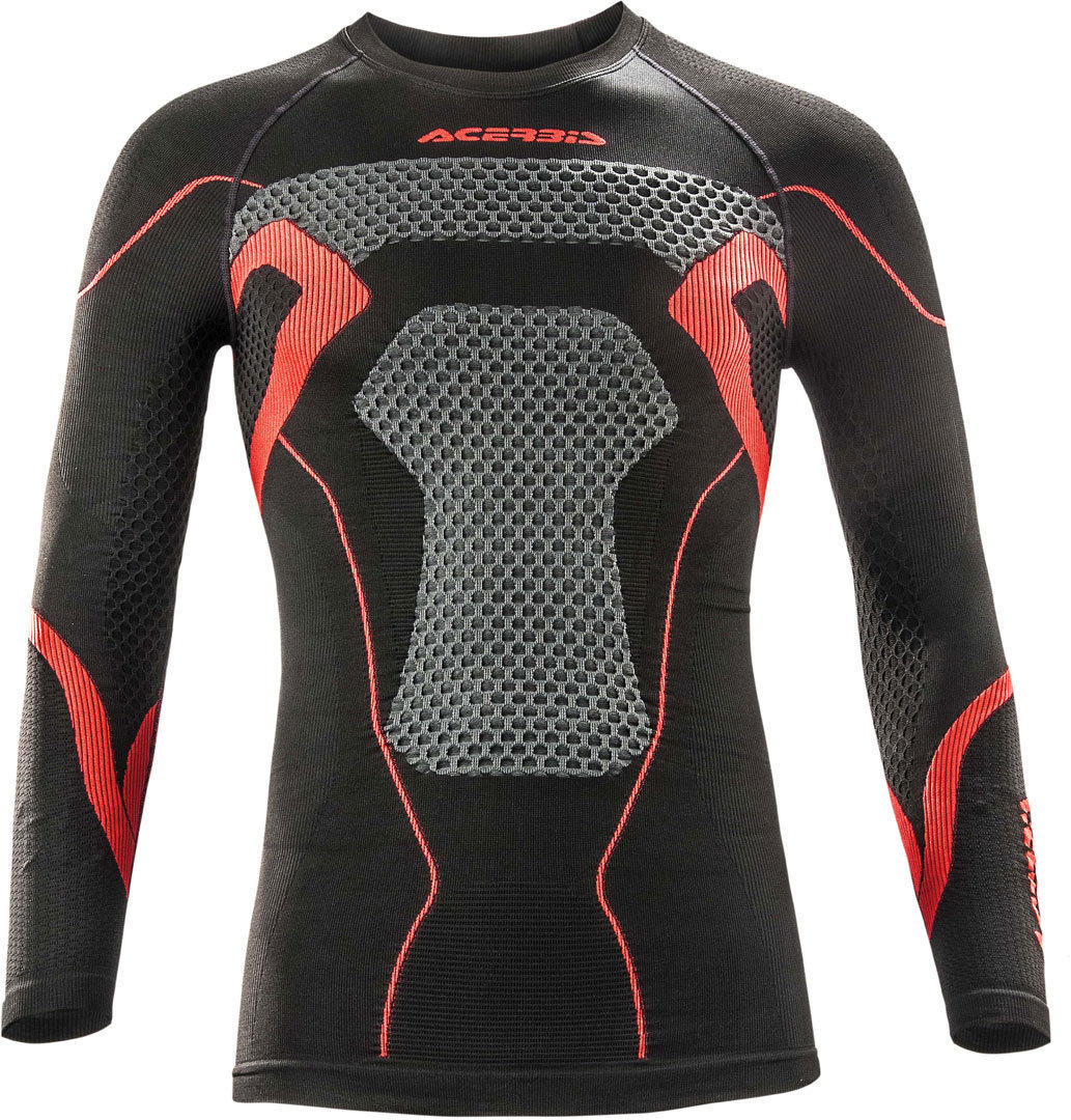 Acerbis X-Body Winter Shirt, black-red, Size S M, black-red, Size S M