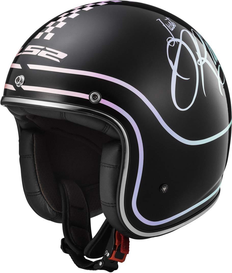 LS2 OF583 Bobber Rusty Jet Helmet, black-silver, Size XS, black-silver, Size XS