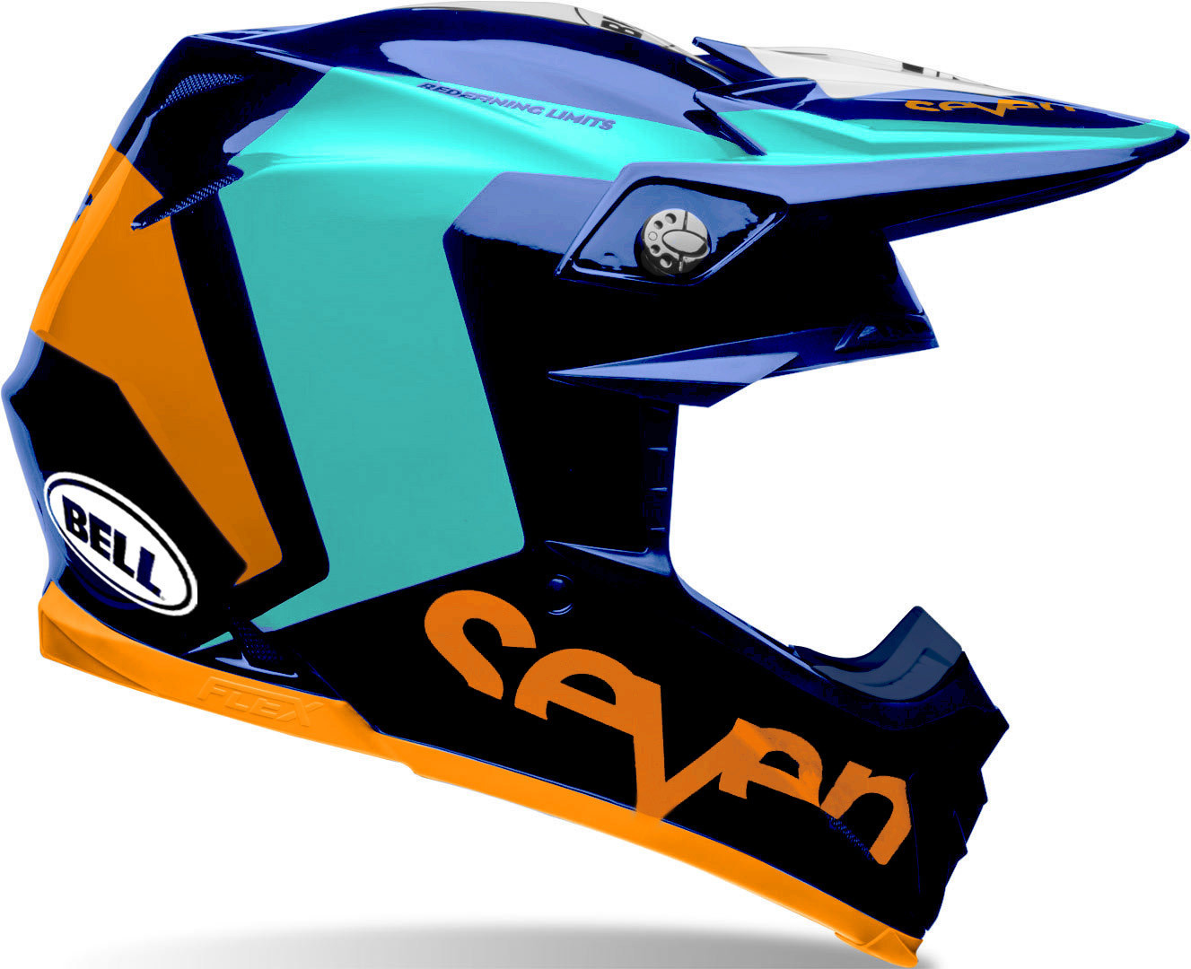 Bell Moto-9 Flex Seven Rogue Motocross Helmet, blue-orange, Size XL, blue-orange, Size XL