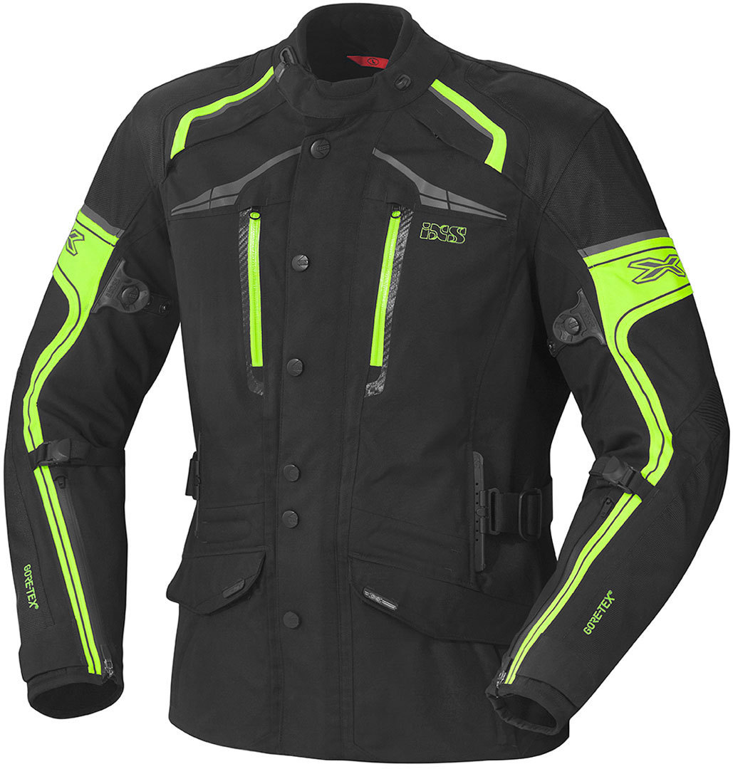 IXS Montgomery Gore-Tex Ladies Textile Jacket, black-yellow, Size XL for Women, black-yellow, Size XL for Women