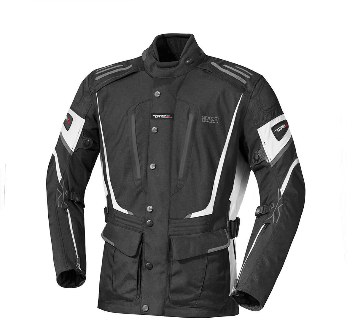 IXS Powell Ladies Textile Jacket, black-white, Size L for Women, black-white, Size L for Women