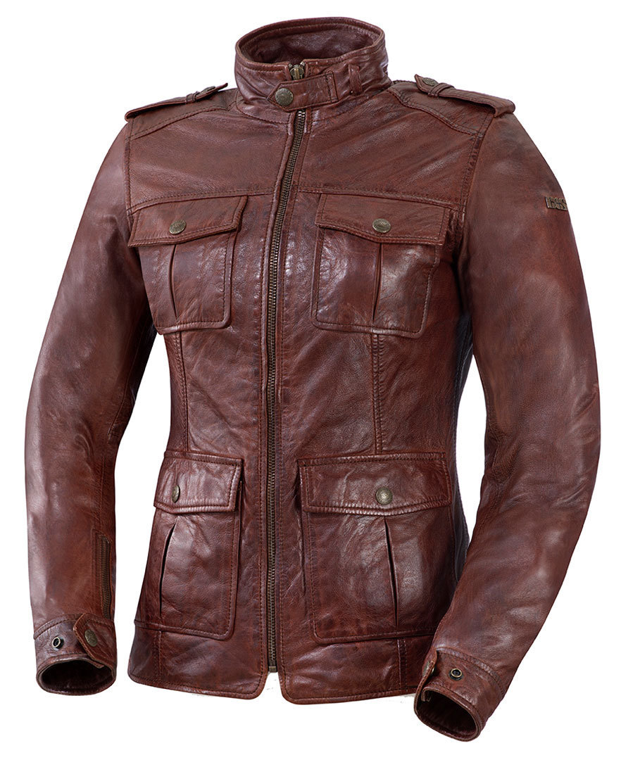 IXS Josy Ladies Leather Jacket, brown, Size 38 for Women, brown, Size 38 for Women