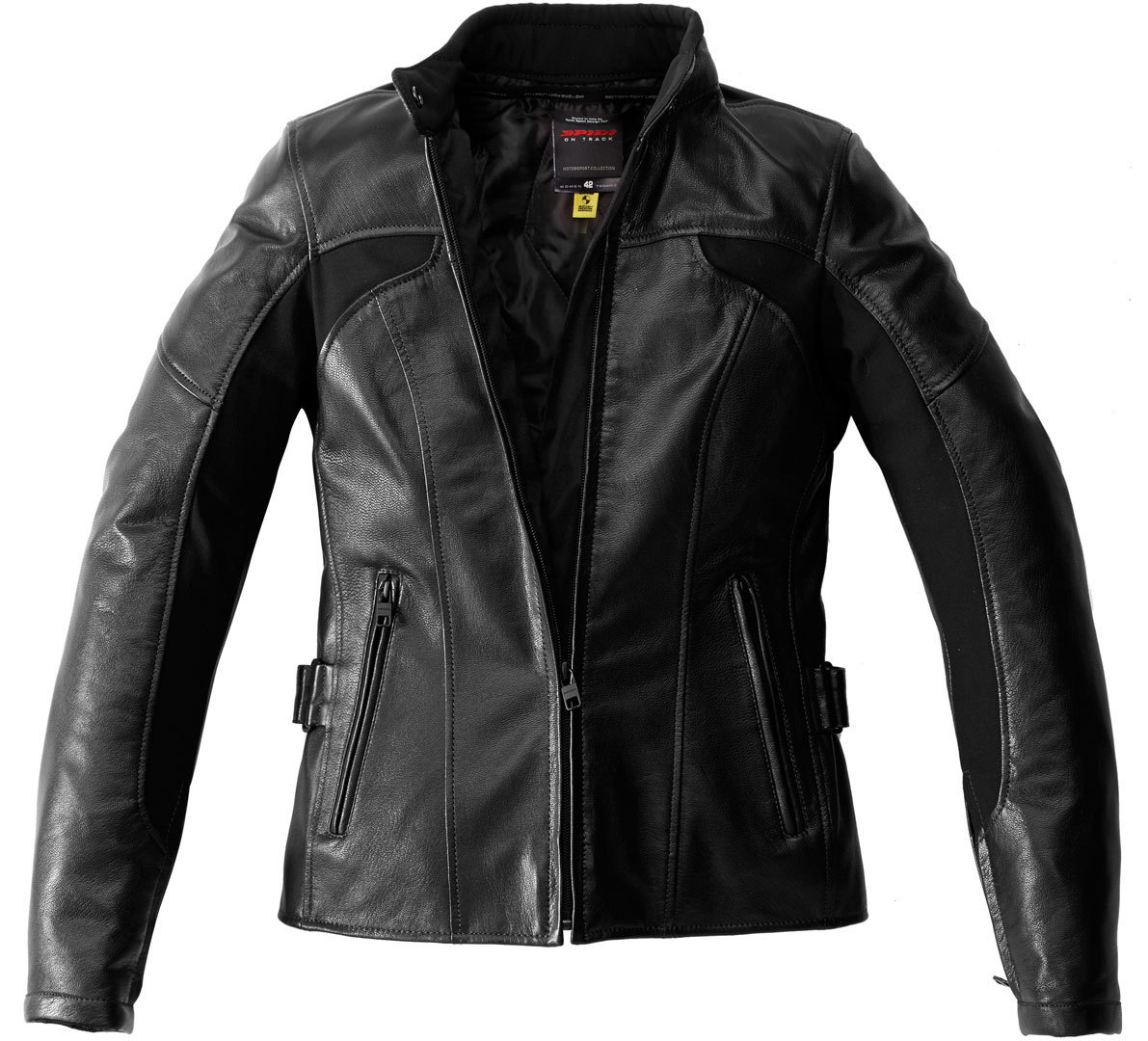 Spidi Mystic Ladies Motorcycle Leather Jacket, black, Size 48 for Women, black, Size 48 for Women