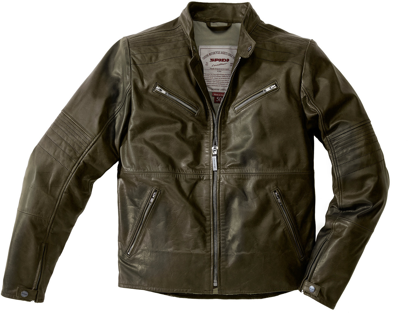 Spidi Garage Motorcycle Leather Jacket, grey, Size 56, grey, Size 56