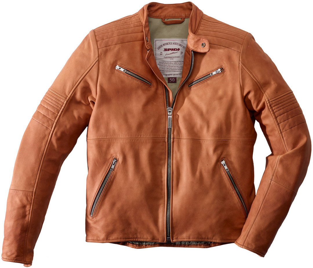 Spidi Garage Motorcycle Leather Jacket, brown, Size 56, brown, Size 56