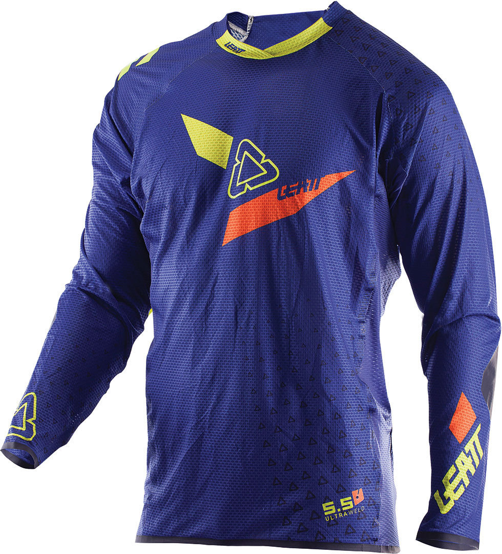 Leatt GPX 5.5 Ultraweld Motocross Jersey, green-blue, Size S, green-blue, Size S