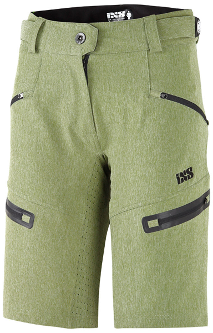 IXS Sever 6.1 BC Ladies Shorts, green, Size XL for Women, green, Size XL for Women