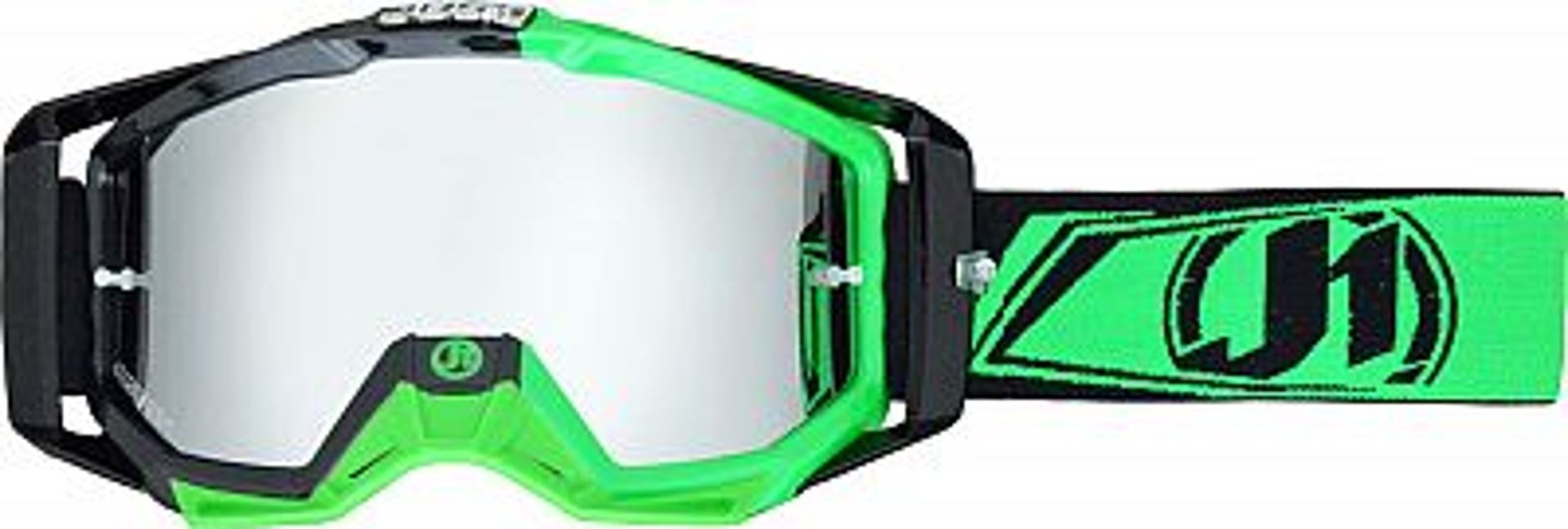 Just1 Iris Motocross Goggles, black-green, black-green, Size One Size