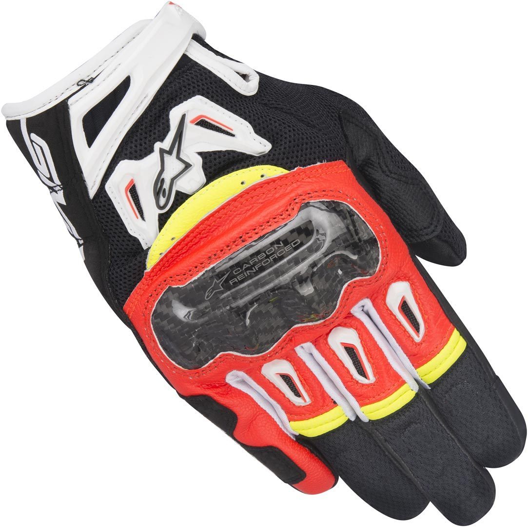 Alpinestars SMX-2 Air Carbon V2 Мотоциклетные перчатки Черный/Красный/Желтый 3XL 