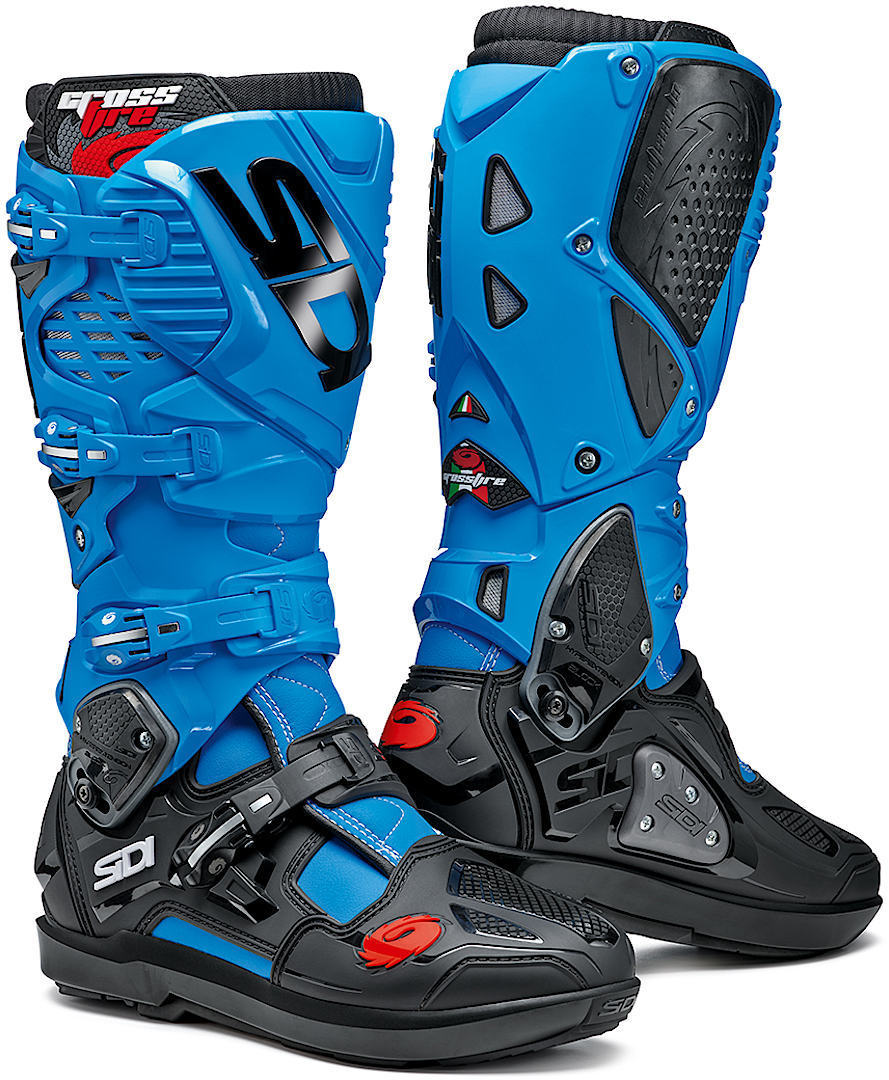 Sidi Crossfire 3 SRS Motocross Boots, black-blue, Size 46, black-blue, Size 46