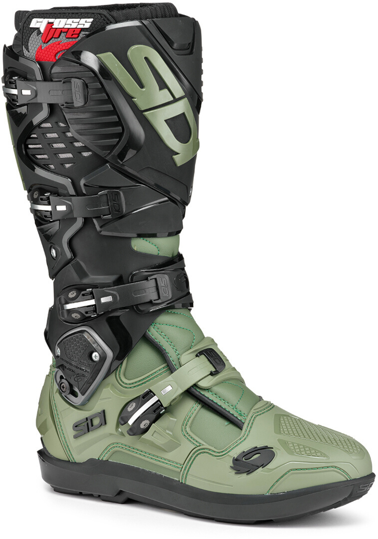 Sidi Crossfire 3 SRS Мотокросс сапоги Зеленый/Черный 45 