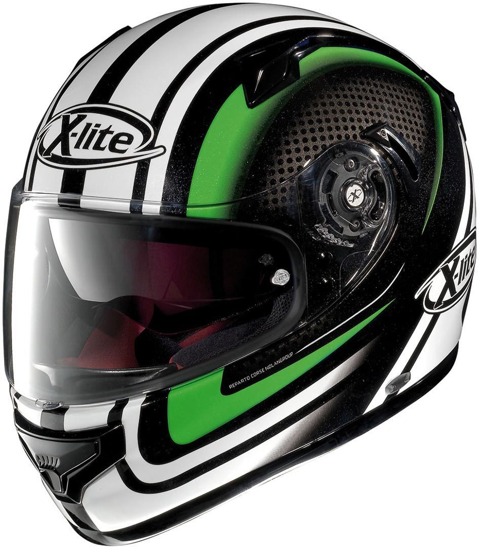 X-Lite X-661 Slipstream N-Com Helmet, black-white-green, Size S, black-white-green, Size S