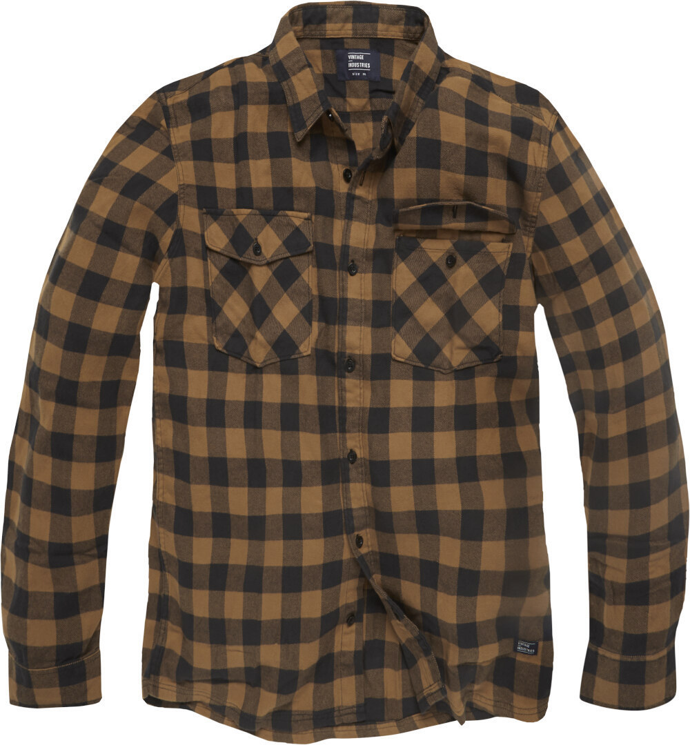 Vintage Industries Harley Shirt, brown, Size S, brown, Size S