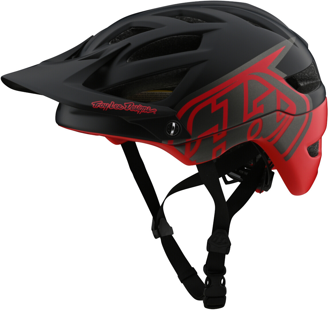 Image of Troy Lee Designs A1 Classic Casco da bicicletta, nero-rosso, dimensione M L