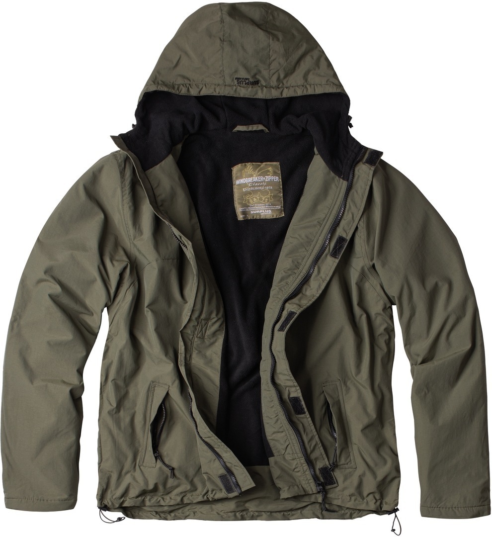 Surplus Zipper Windbreaker Jacket, green, Size S, green, Size S