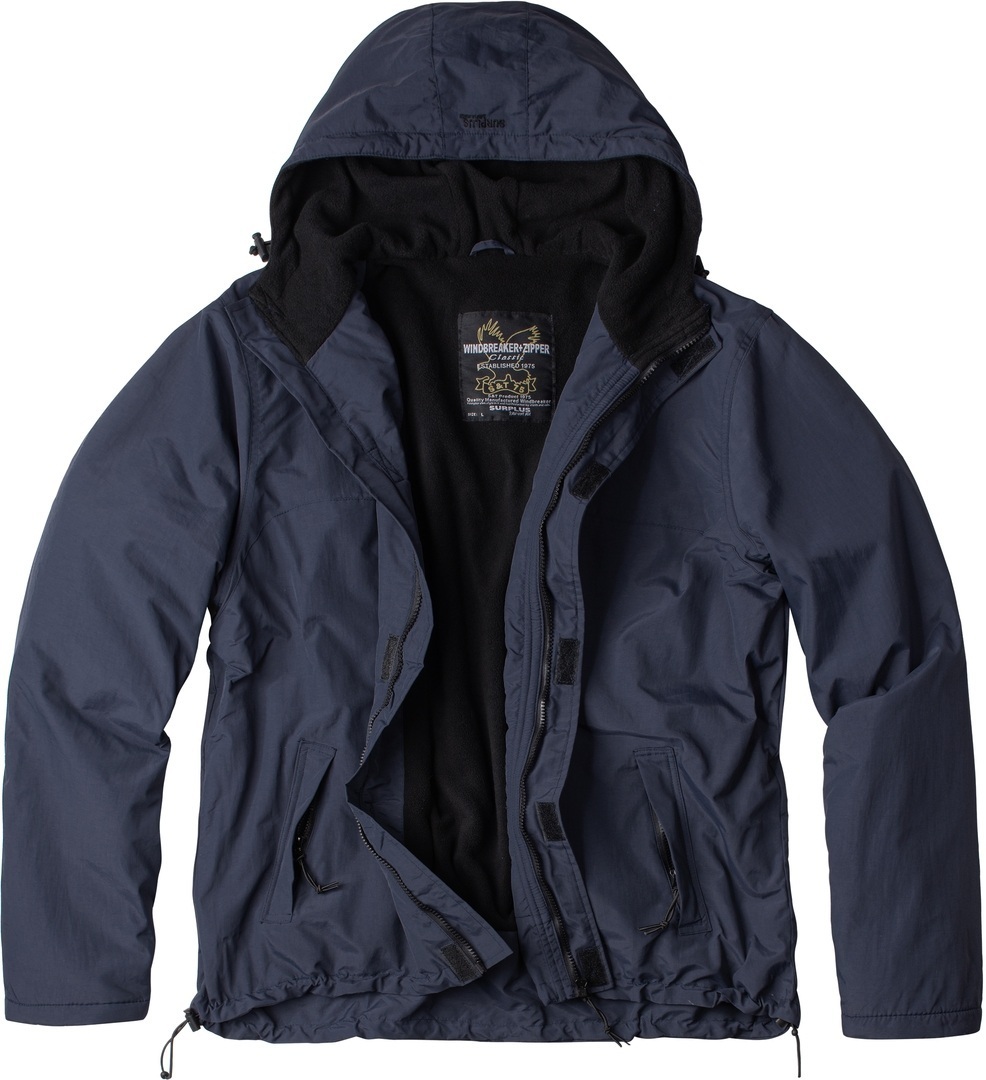 Surplus Zipper Windbreaker Jacket, blue, Size M, blue, Size M