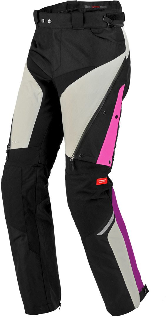 Spidi 4Season Ladies Motorcycle Textile Pants, black-pink, Size XS for Women, black-pink, Size XS for Women