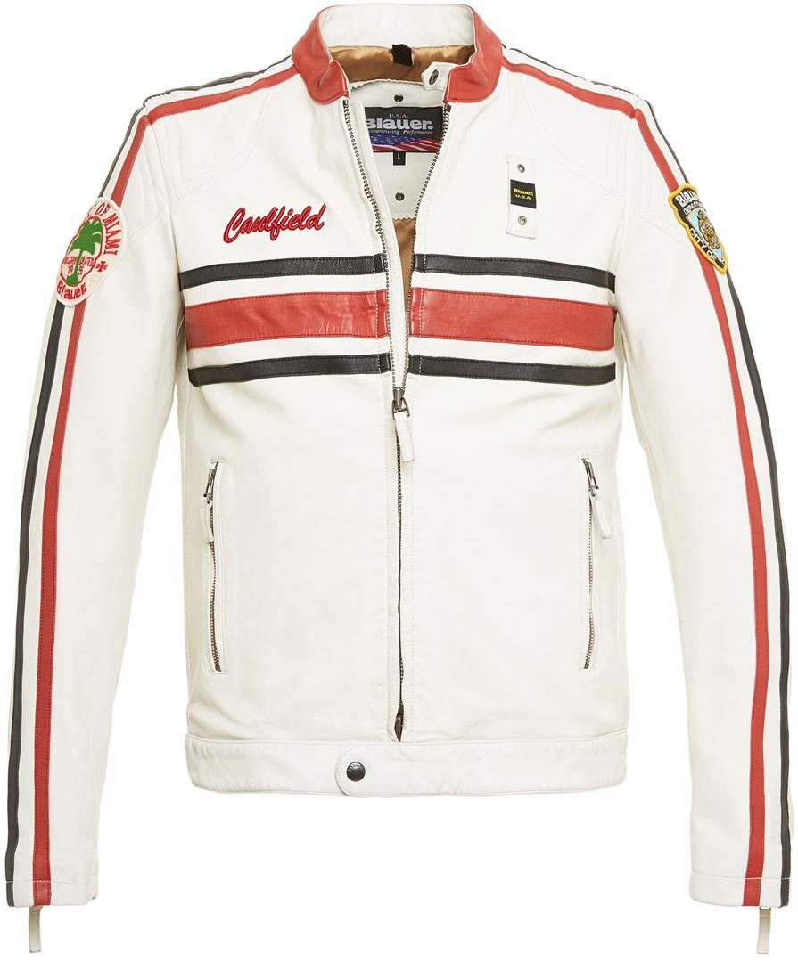 Blauer Maverick Leather Jacket, white, Size S, white, Size S