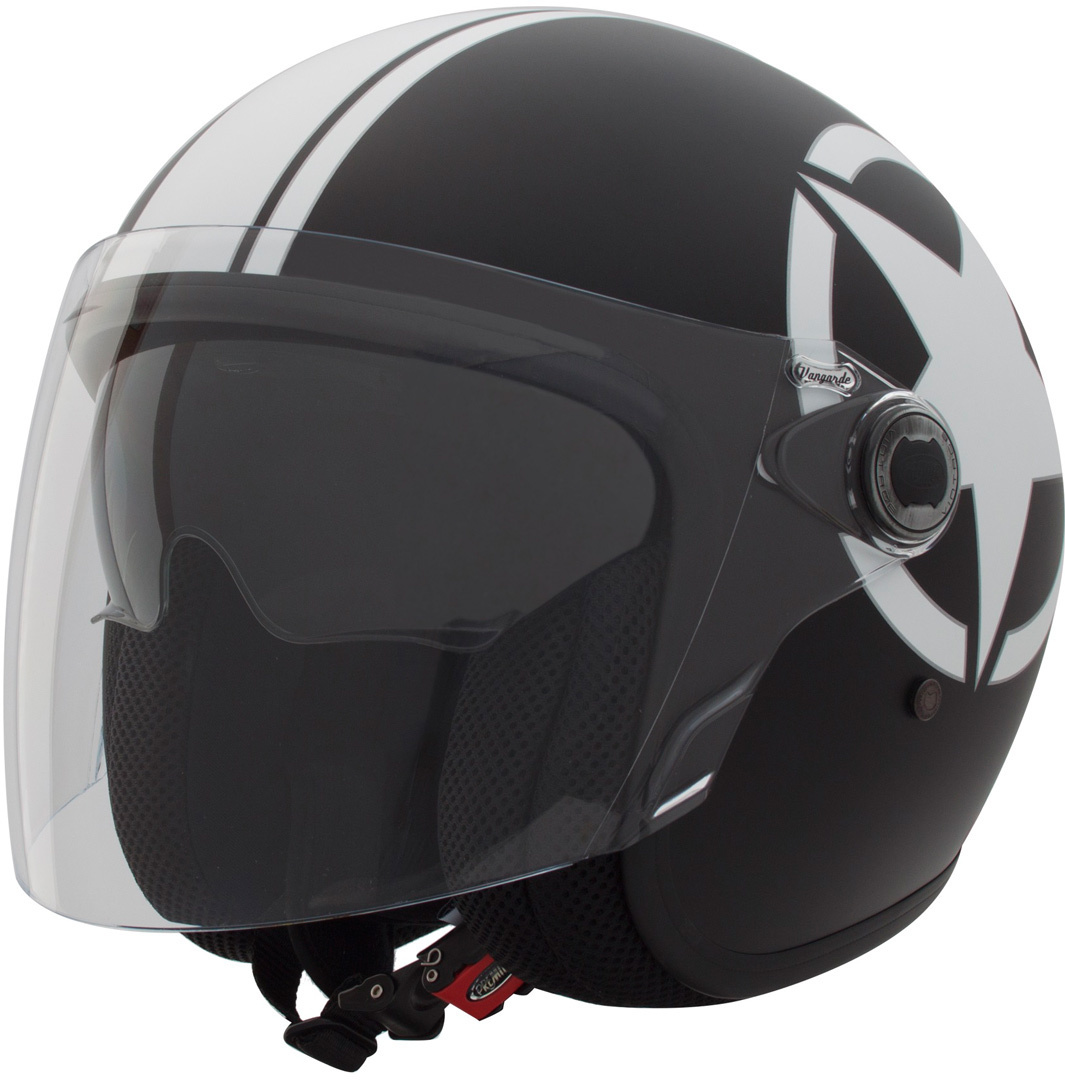 Premier Vangrade Star 9BM Jet Helmet, black-white, Size S, black-white, Size S