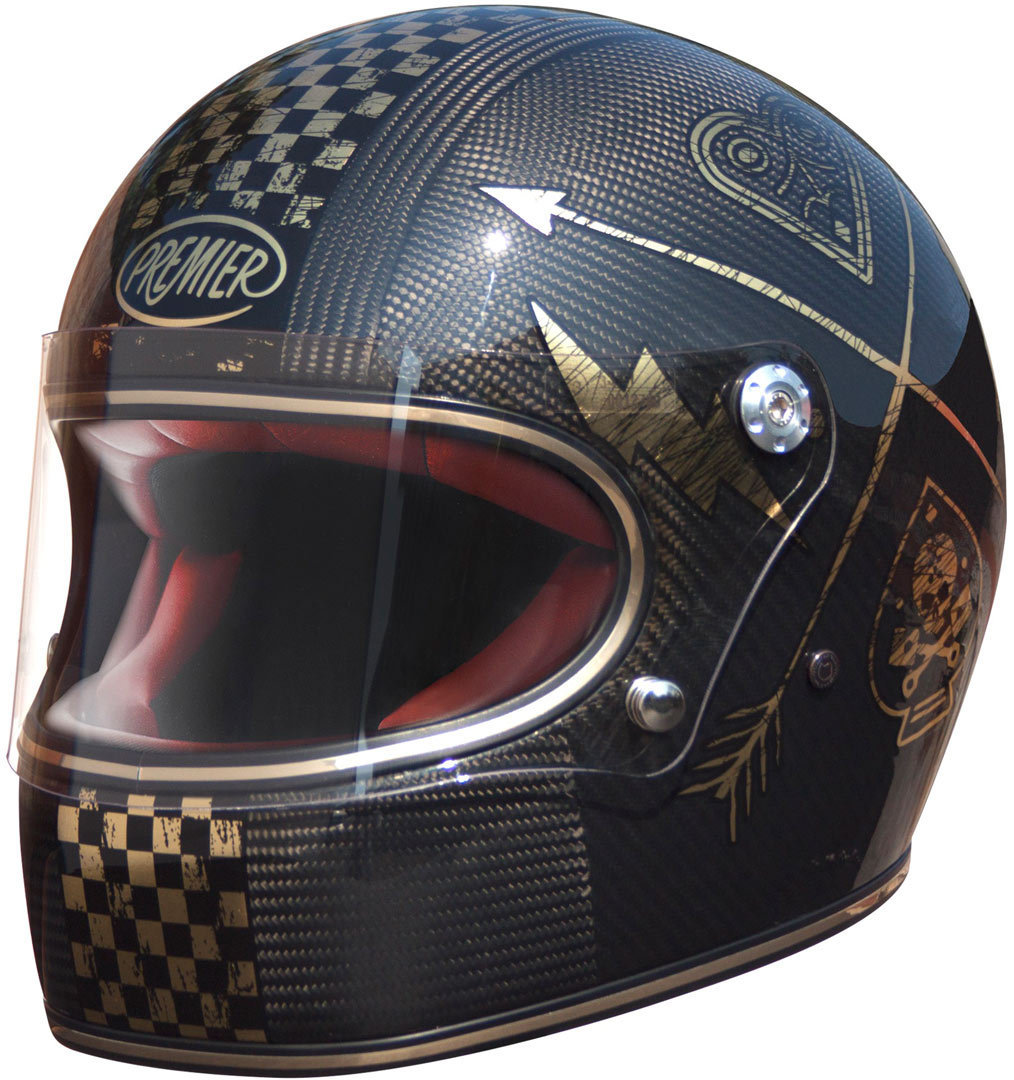 Premier Trophy Carbon NX Gold Chromed Helmet, carbon-silver, Size S, carbon-silver, Size S
