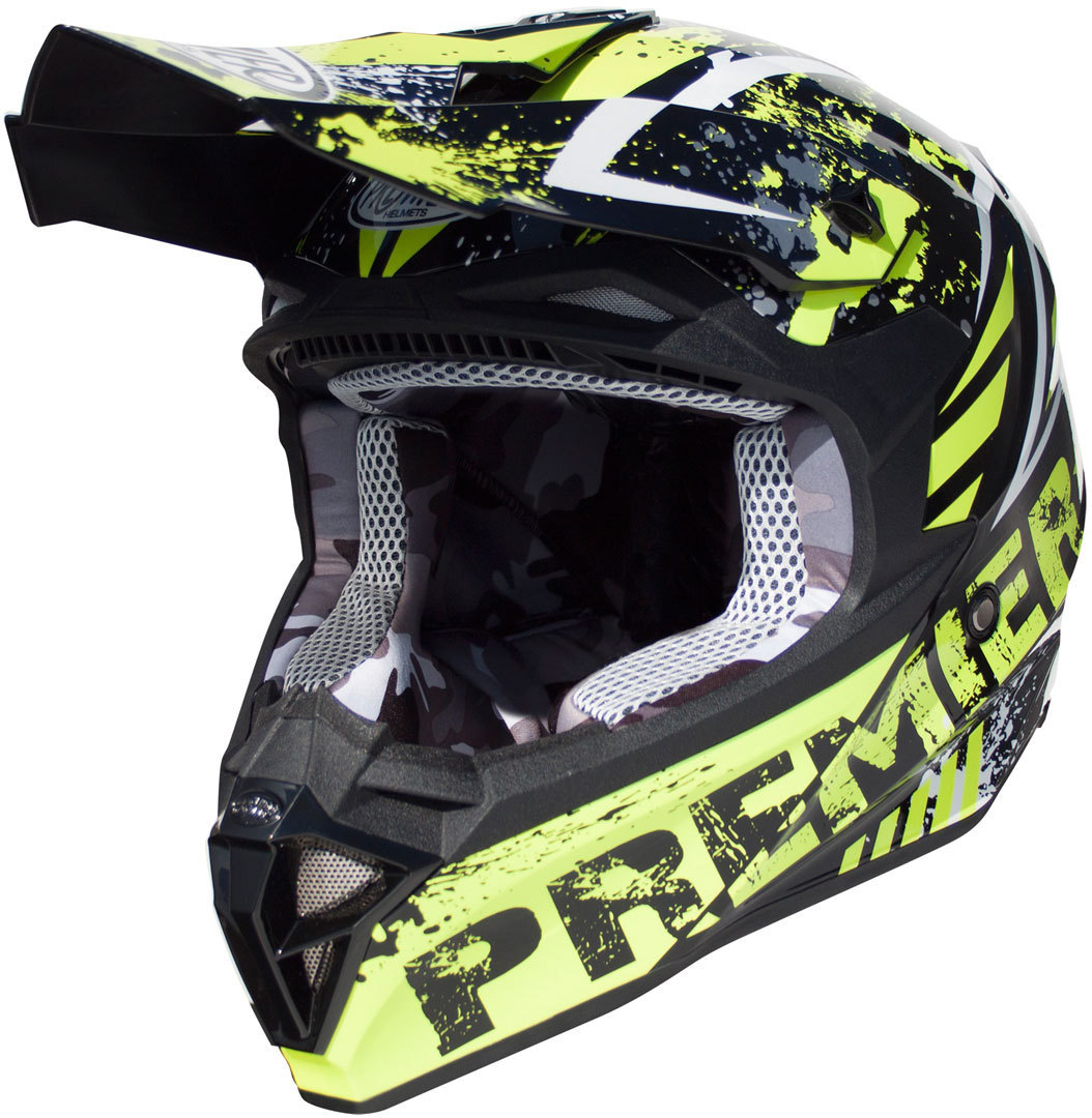 Premier Exige ZXY Motocross Helmet, black-green, Size M, black-green, Size M