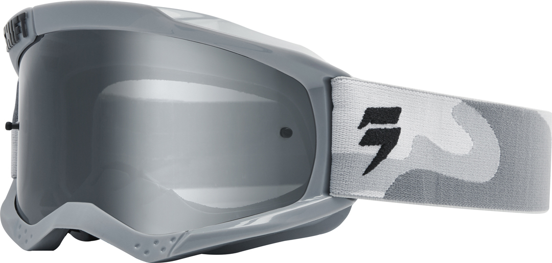Shift WHIT3 Non Mirrored Motocross Goggles, grey, grey