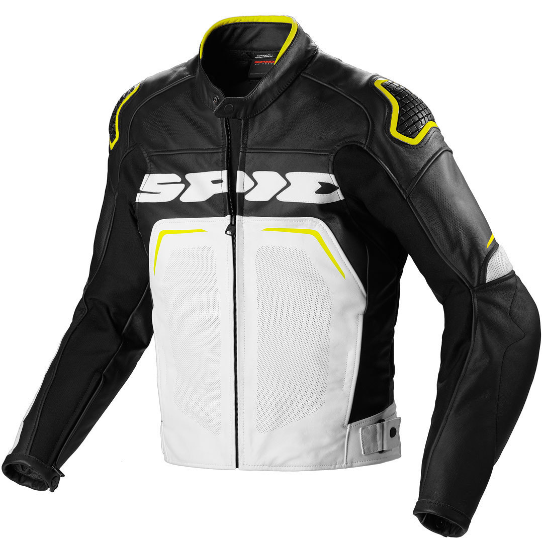 Spidi Evorider Wind Motorcycle Leather Jacket, black-yellow, Size 50, black-yellow, Size 50