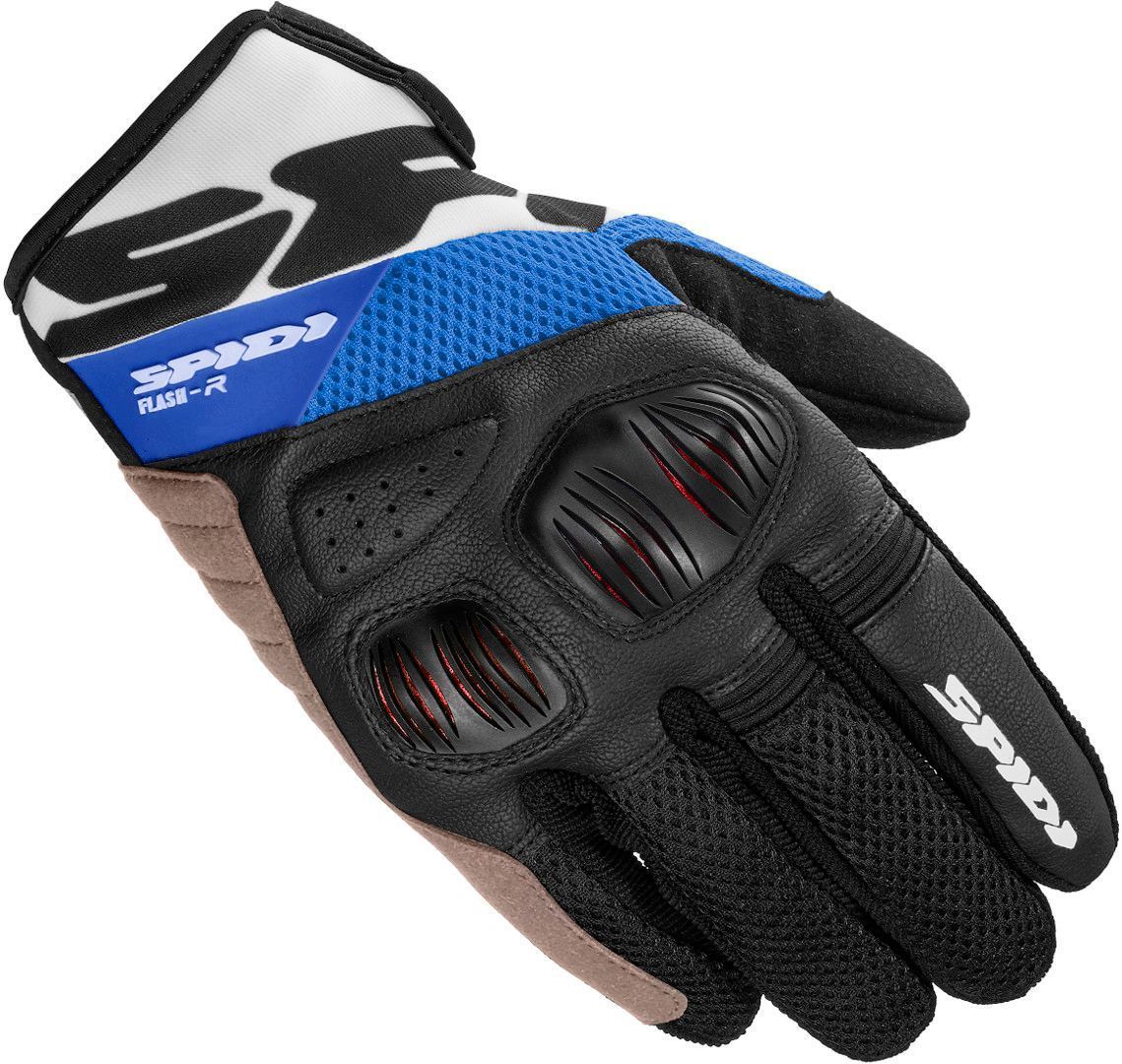 Spidi Flash-R Evo Handschuhe, schwarz-weiss-blau, Größe L, schwarz-weiss-blau, Größe L