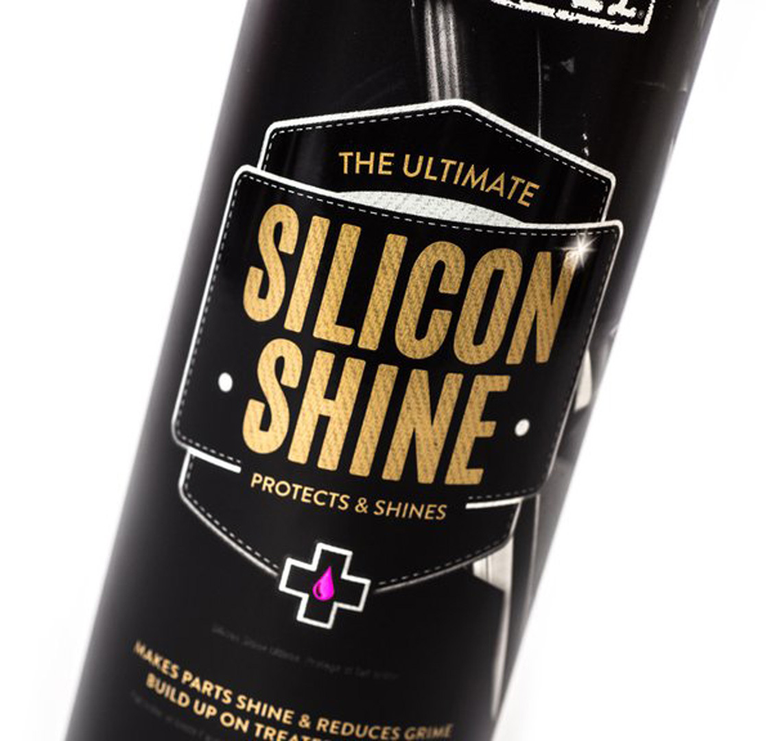 Side view of Muc-Off Shine Silicone Spray for Men
