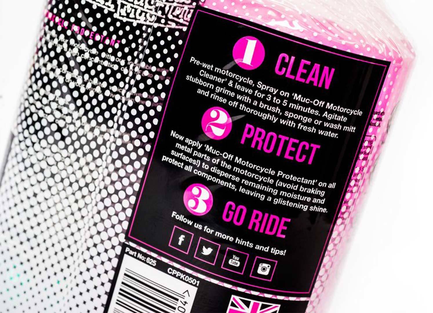 Side view of Muc-Off Motorcycle Duo Care Cleaning Box for Men