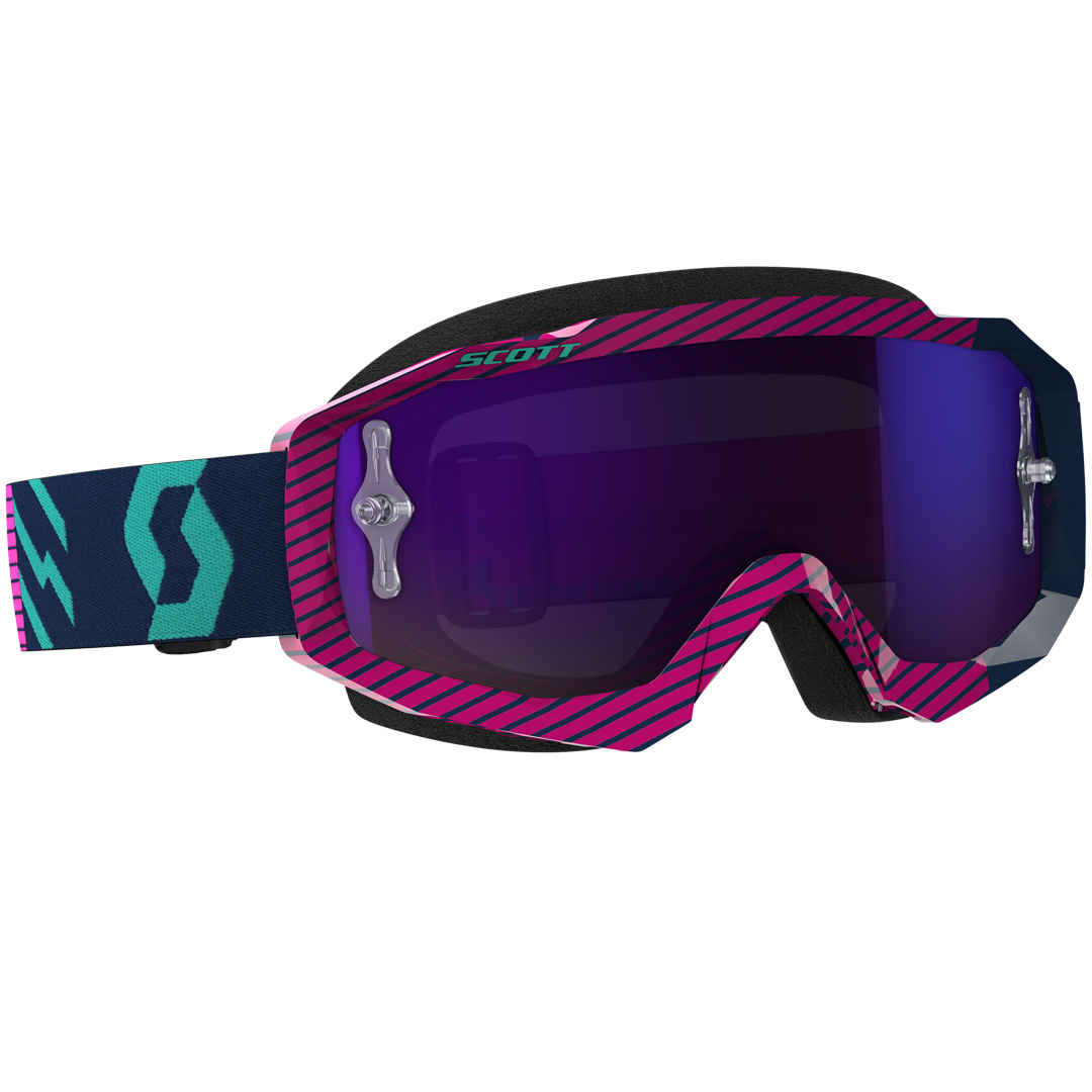 Scott Hustle MX Motocross Goggles Chrome, pink-blue, pink-blue