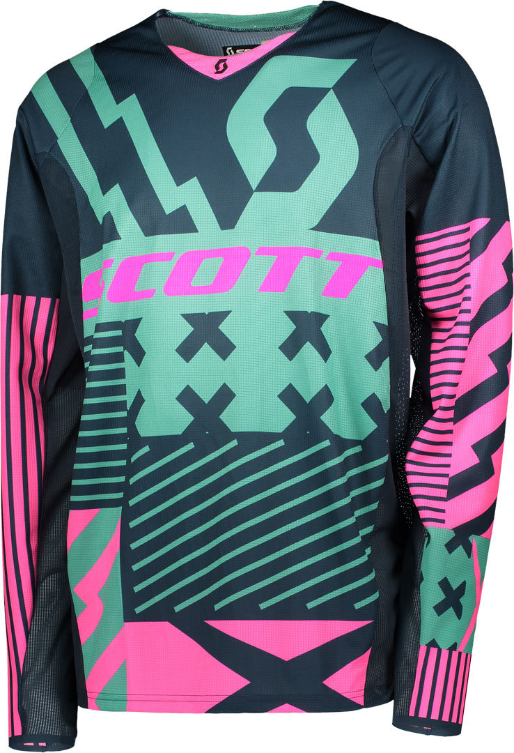 Image of Scott 450 Patchwork Maglia motocross, blu, dimensione L