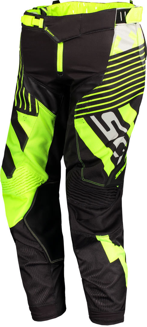 Image of Scott 450 Patchwork Pantaloni motocross, nero-giallo, dimensione 30