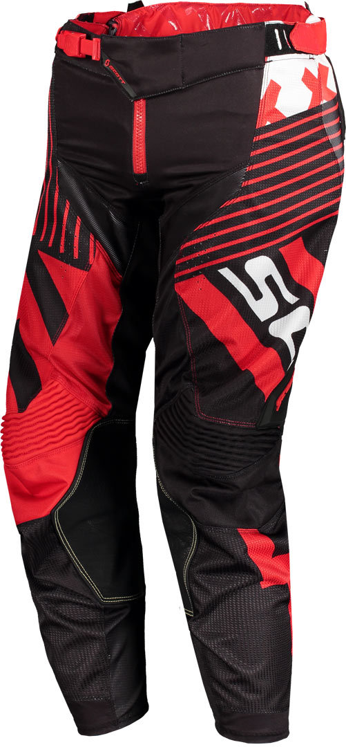 Image of Scott 450 Patchwork Pantaloni motocross, nero-rosso, dimensione 28