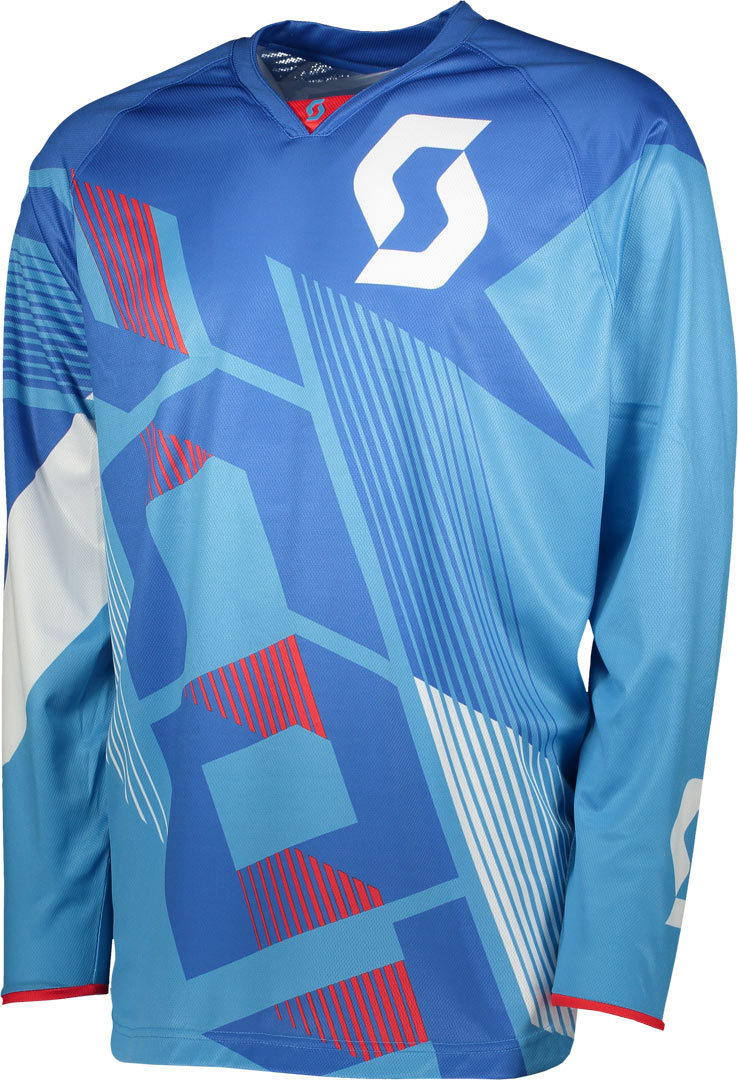 Scott 350 Dirt Motocross Jersey 2018, white-blue, Size L, white-blue, Size L