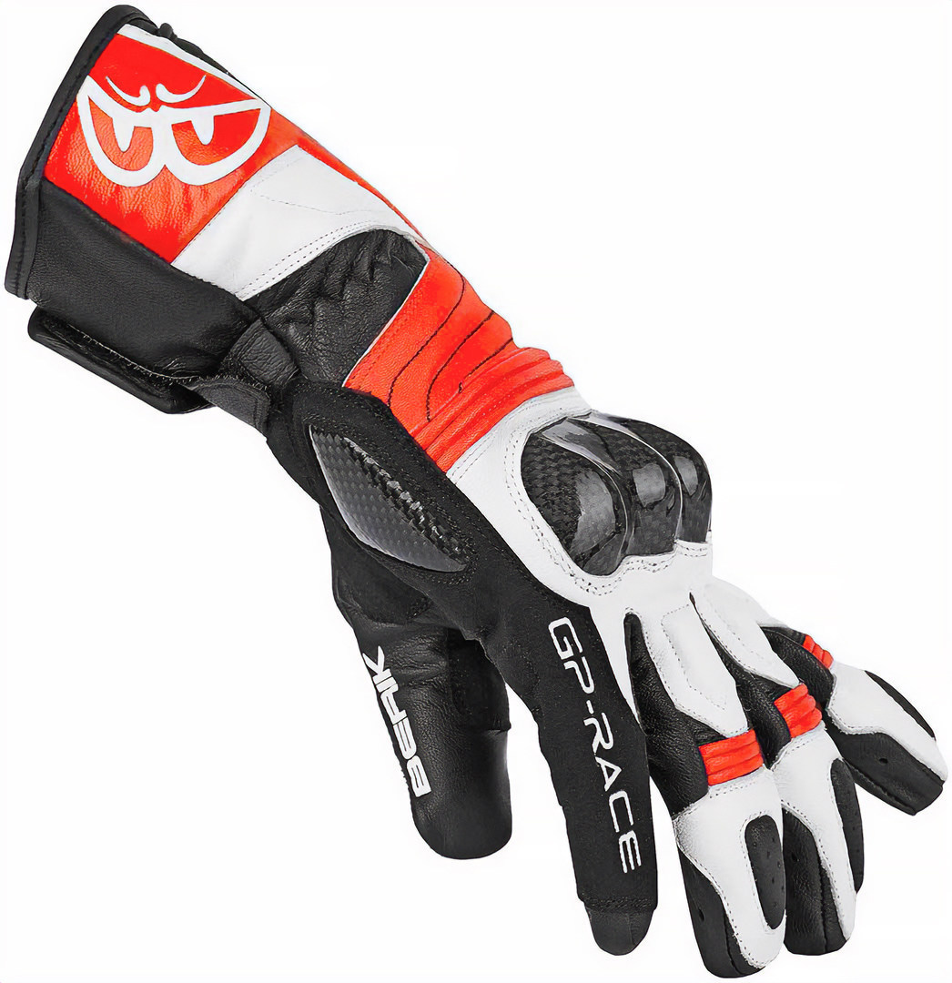 Side view of Berik Zoldar Motorcycle Gloves, black-white-red, Size 3XL for Men