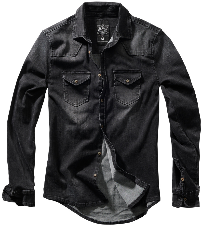 Brandit Riley Denim Shirt, black, Size 5XL, black, Size 5XL
