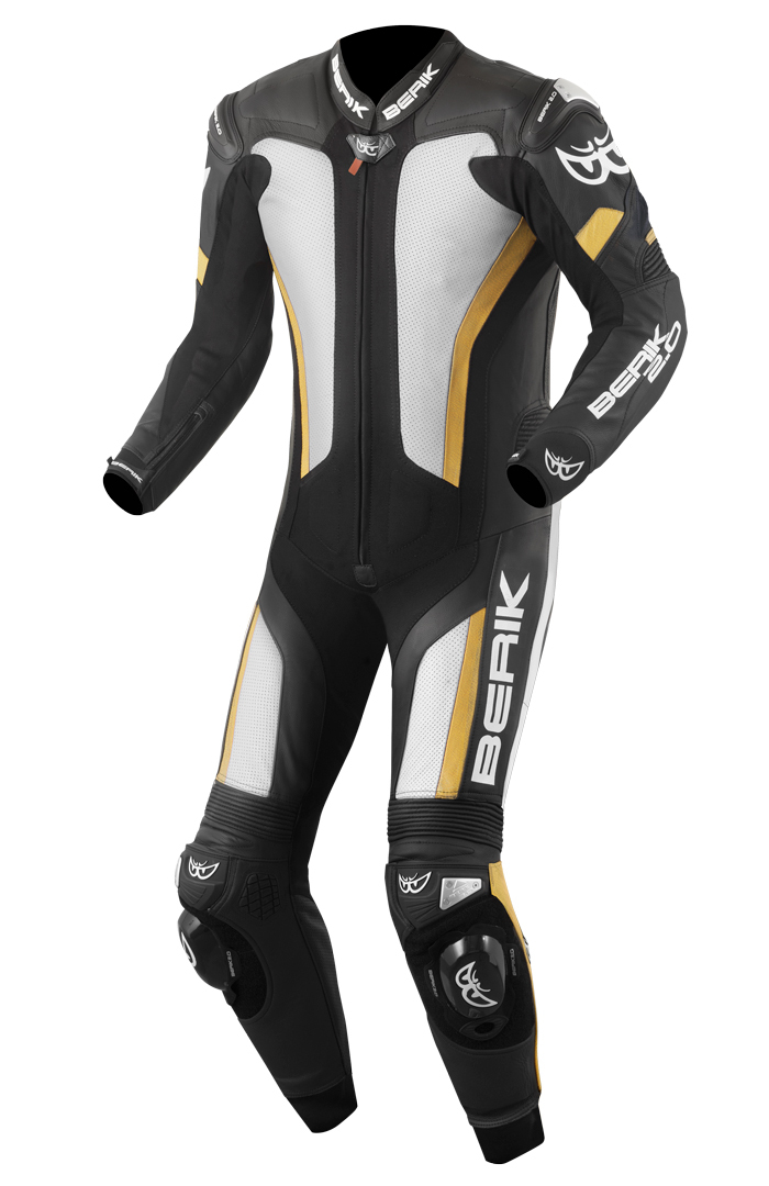 Berik Losail 1-Teiler Motorrad Lederkombi, schwarz-weiss, Größe 60, schwarz-weiss, Größe 60