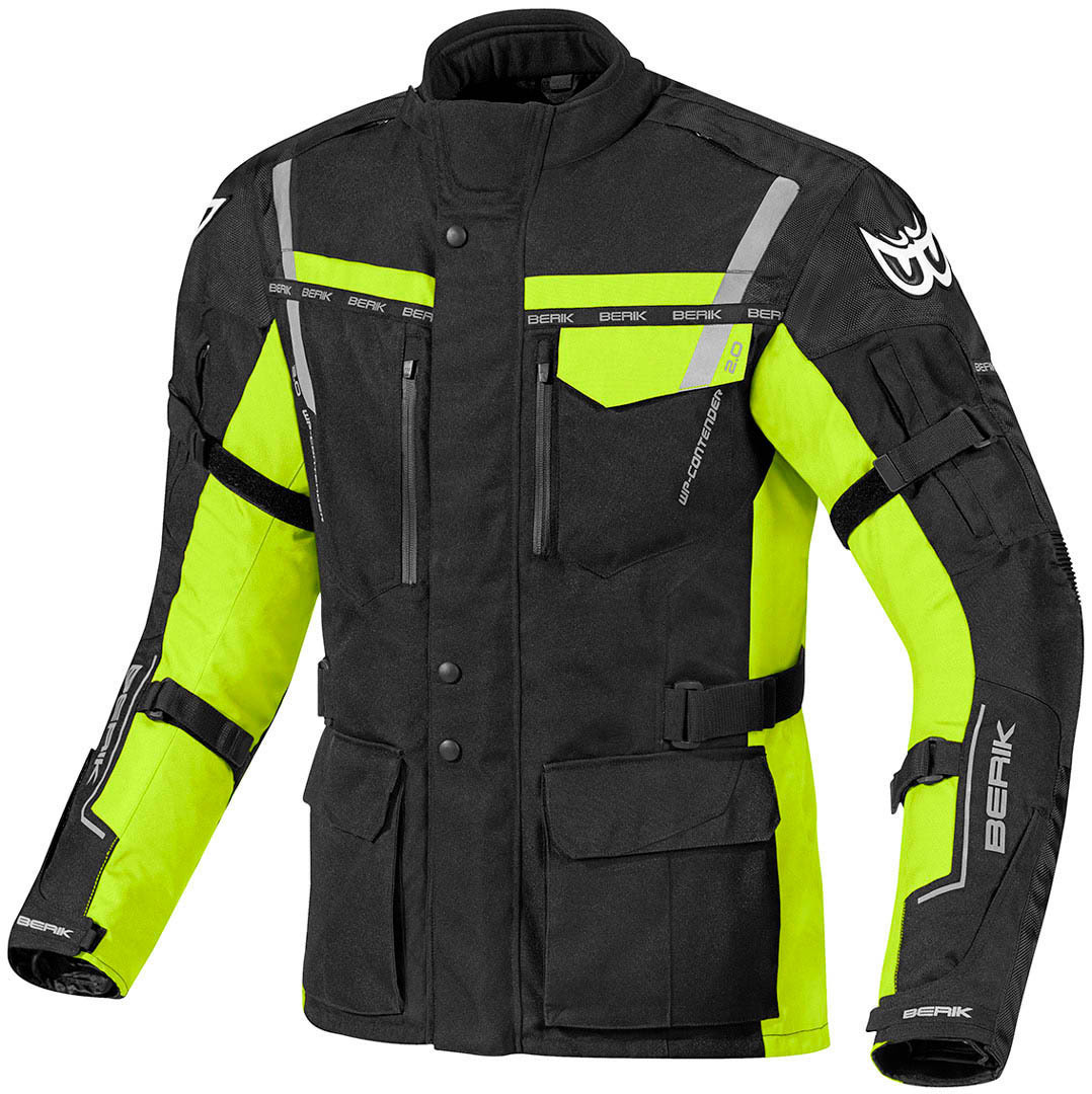 Berik Torino Waterproof Мотоциклетная текстильная куртка Черный/Неоновый 48 