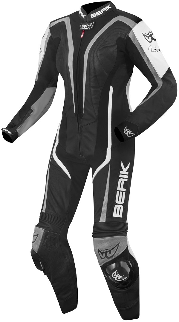 Image of Berik Zora Abito donna in pelle moto monopezza, nero-bianco, dimensione 46 per donne