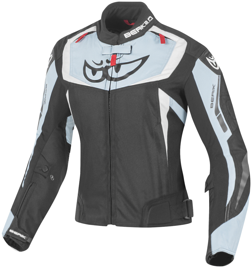 Berik Bad Eye wasserdichte Damen Motorrad Textiljacke, schwarz-blau, Größe 38, schwarz-blau, Größe 38