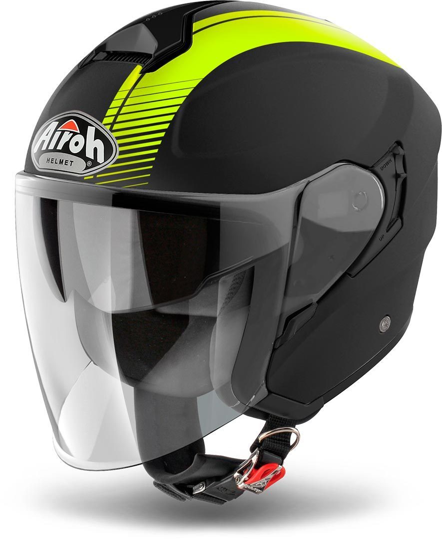 Airoh Hunter Simple Jet Helm, schwarz-gelb, Größe M, schwarz-gelb, Größe M