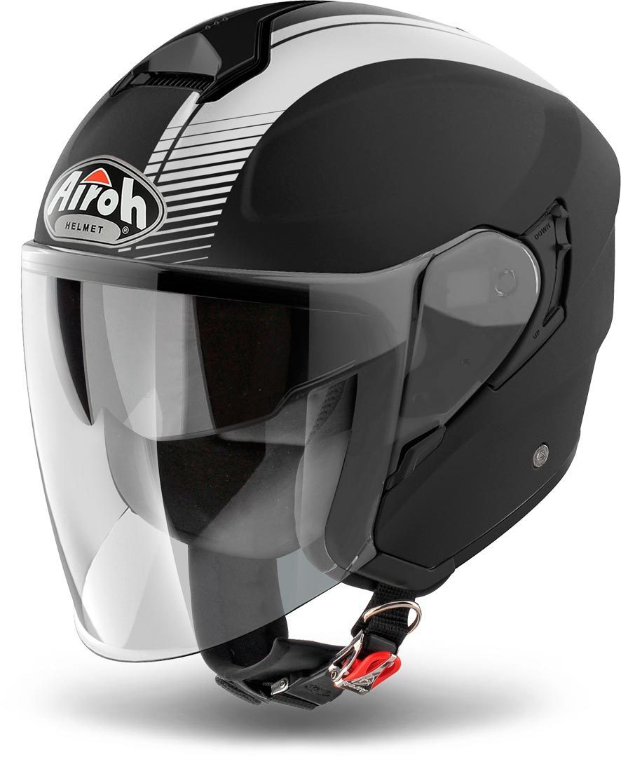 Airoh Hunter Simple Jet Helmet, black-white, Size M, black-white, Size M