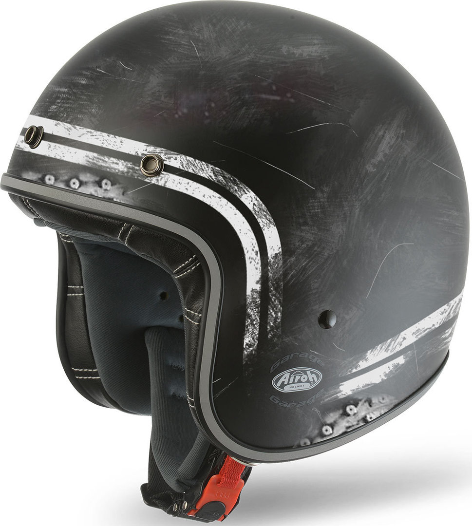 Airoh Garage Raw Jet Helm, schwarz, Größe S, schwarz, Größe S