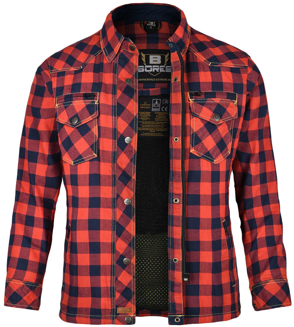 Bores Lumberjack Premium Женская мотоциклетная рубашка Красный/Синий XS 