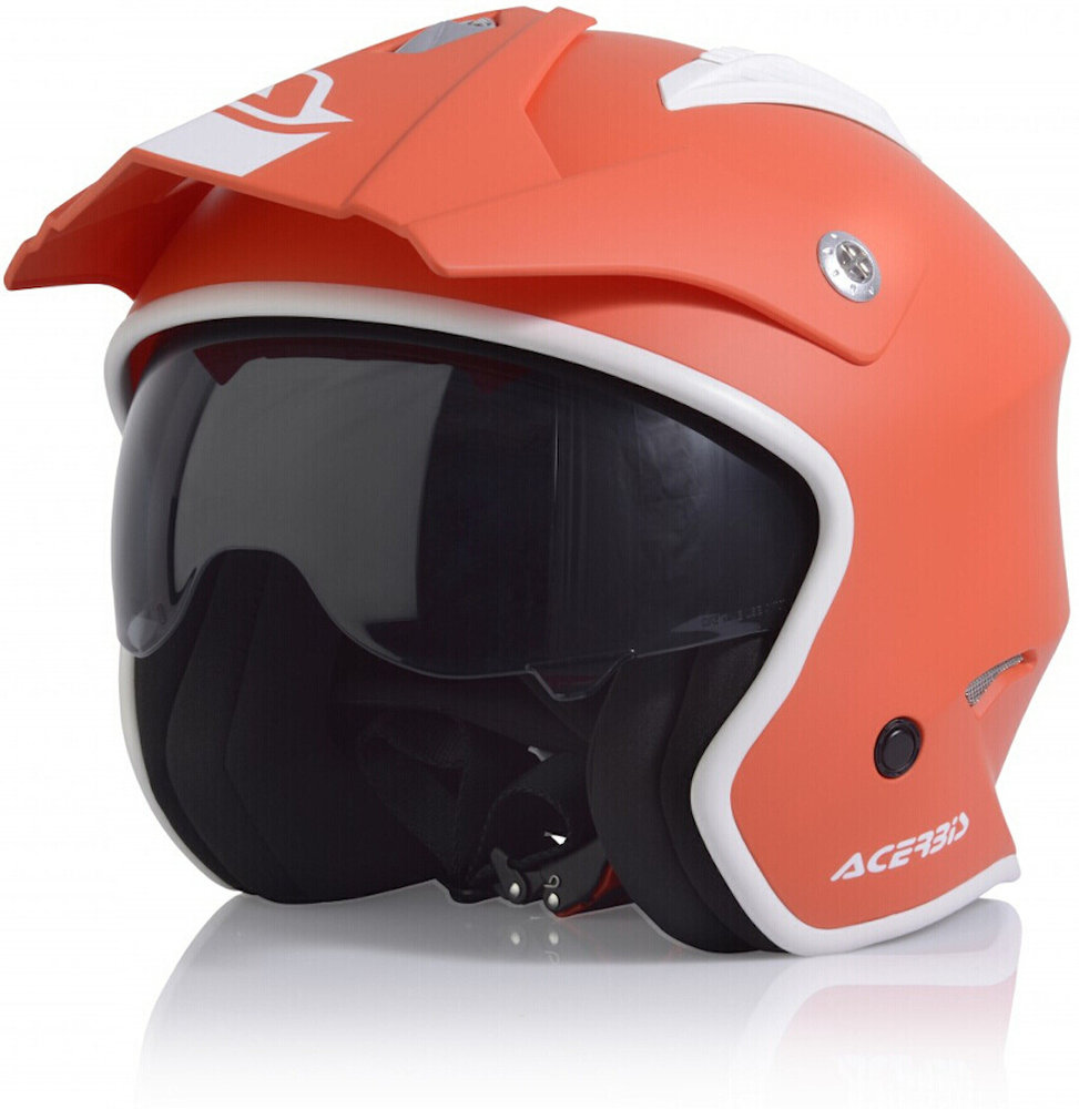 Casco Jet Acerbis Aria Graphic - Negro/Amarillo Fluorescente, Talla L, Homologación ECE 22-06