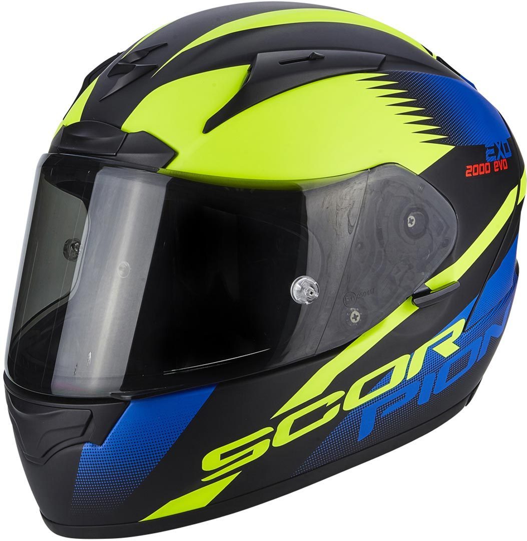 Scorpion EXO 2000 Air Volcano Helmet, yellow-blue, Size S, yellow-blue, Size S