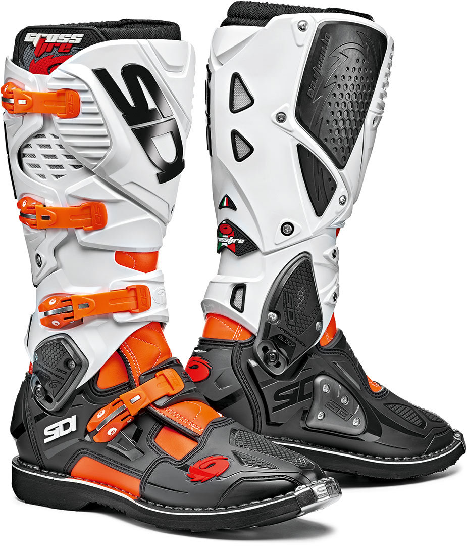 Sidi Crossfire 3 Motocross støvler, sort-hvid-orange, størrelse 45