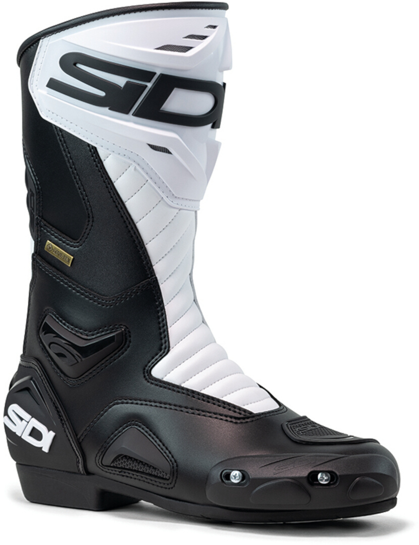 Sidi Men's Black White Performer Gore-Tex Waterproof Motorcycle Boots, Black-White, Size 36 For