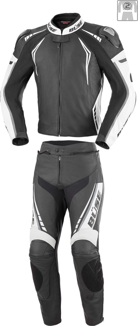 Image of Büse Silverstone Pro Due pezzi signore vestito di cuoio, nero-bianco, dimensione 44 per donne